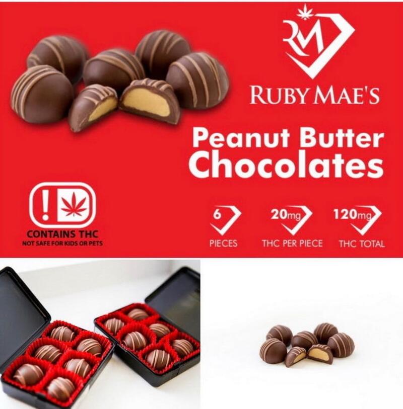 Ruby Mae's Peanut Butter Chocolates 120 mg