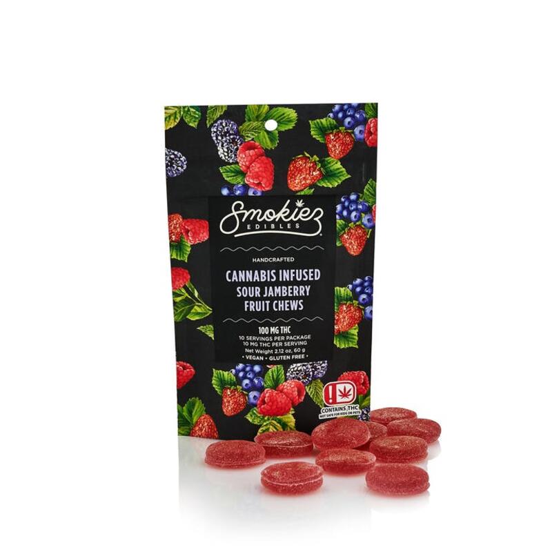 Sour Jamberry Fruit Chews - 100 mg THC - OK