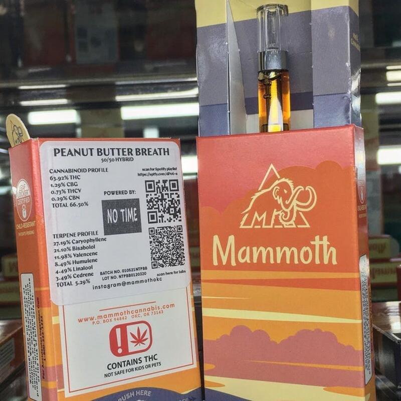 Mammoth 1 Gram Cartridge Peanut Butter Breath