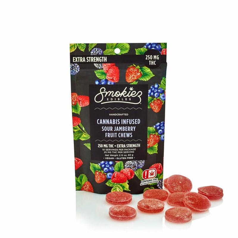 Sour Jamberry Fruit Chews - 250mg THC - OK