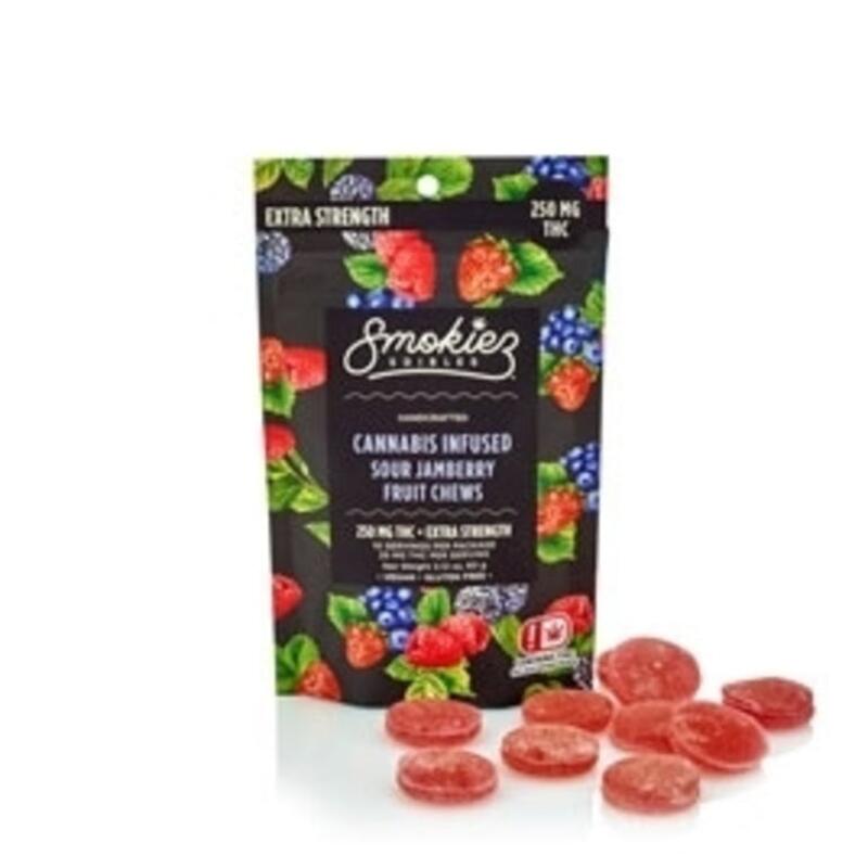 Gummy | Smokiez | 250mg | Gummy | Sour Jamberry Fruit Chews
