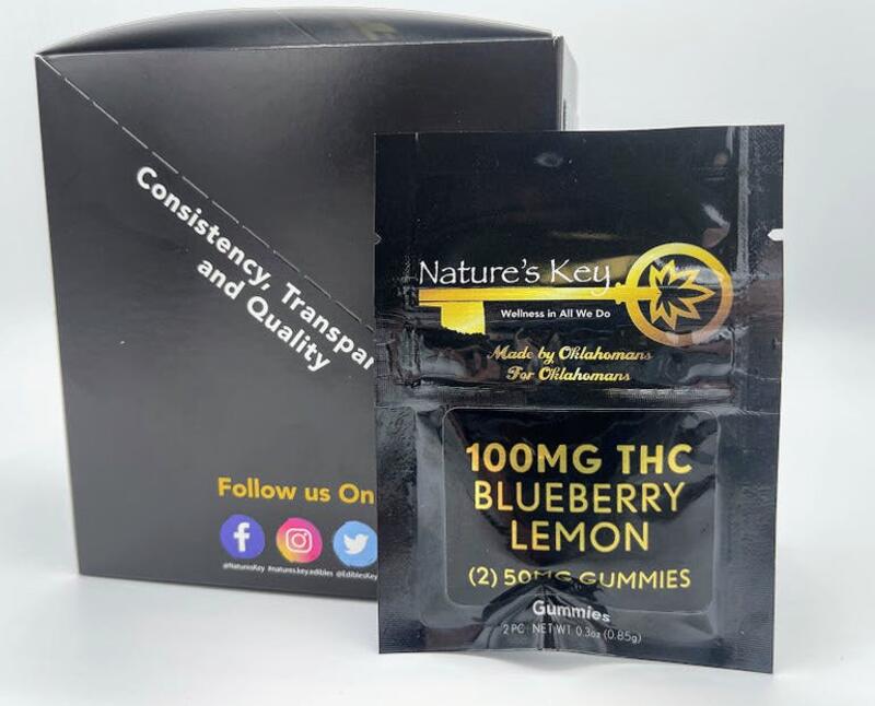 100mg THC Blueberry Lemon Gummies - Single Serve