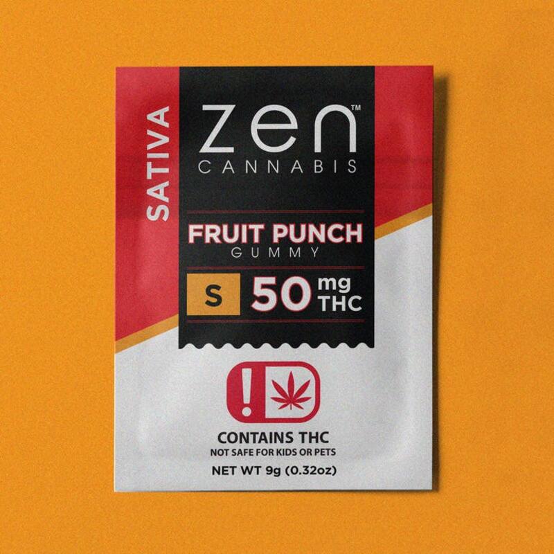 Fruit Punch Sativa 50mg THC Gummy