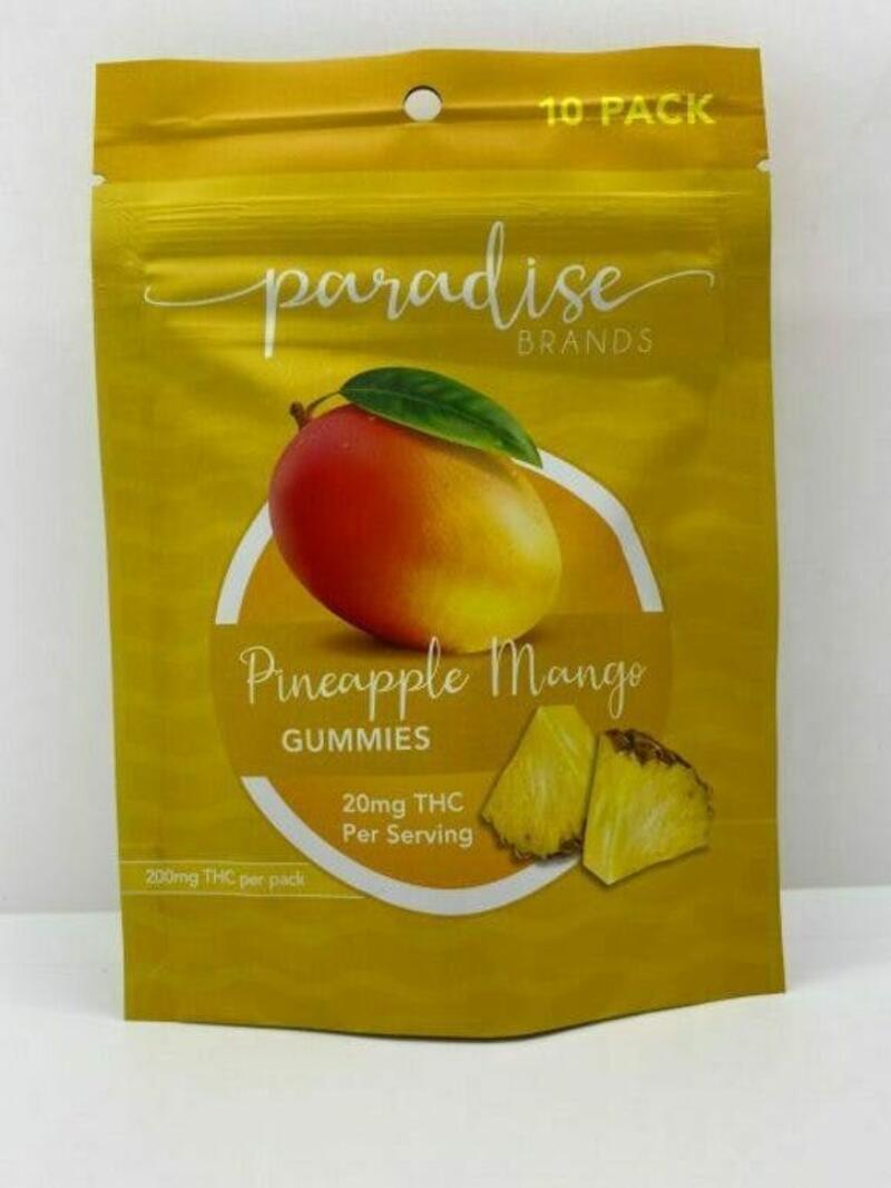 Paradise Gummies 200mg Pineapple Mango 10pk