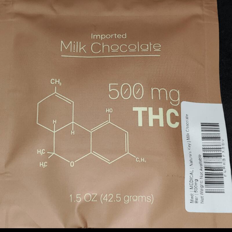 | MEDICAL | Nature's Key | Chocolate Bar | Milk Chocolate | 500mg