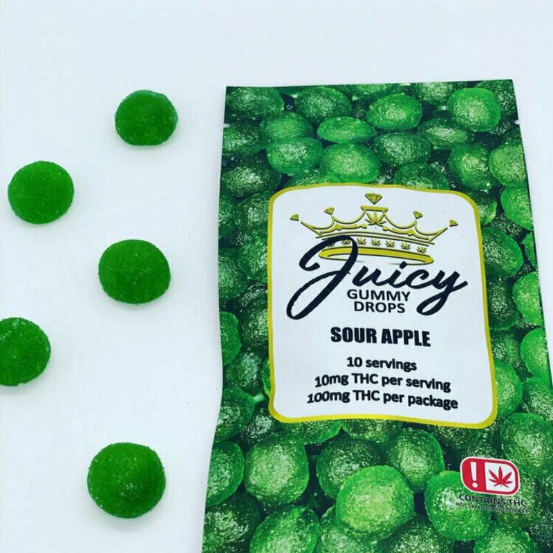 $23 | 100mg Gummy Pack | Sour Apple | Juicy