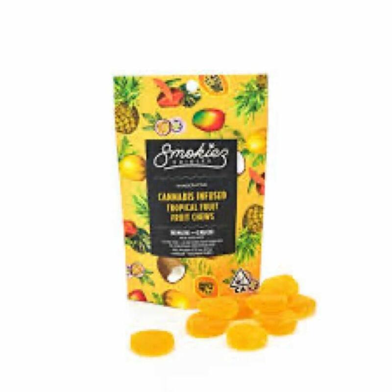 $23 | 100mg Gummy Pack | Tropical Fruit | Smokiez