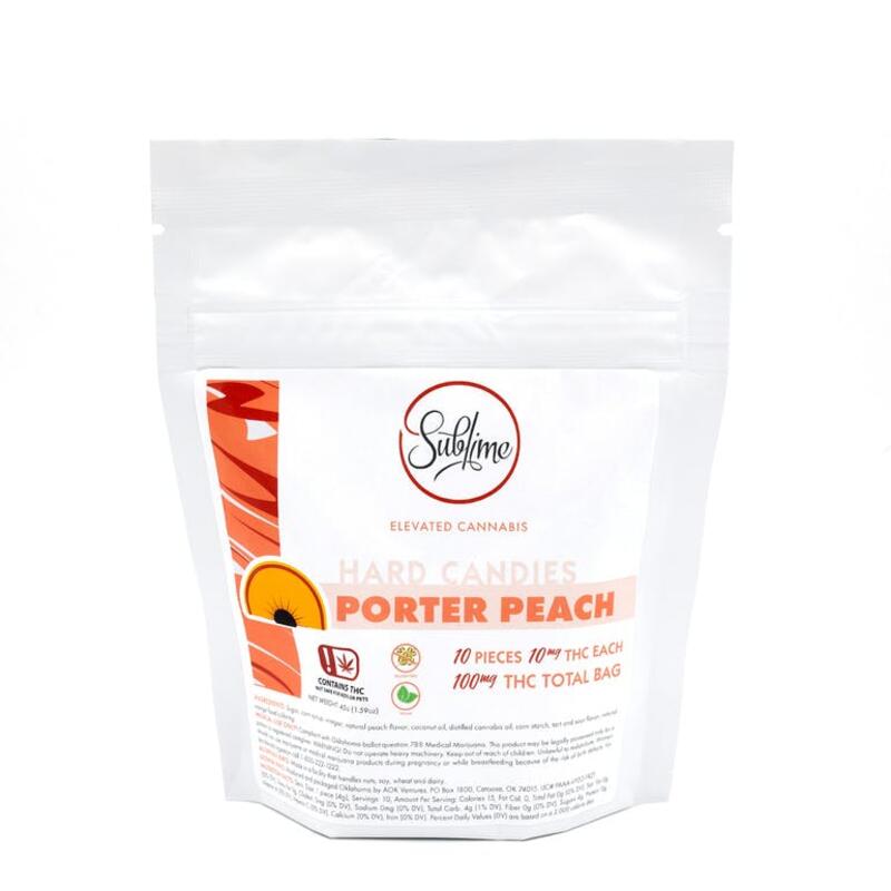 Sublime Hard Candy Porter Peach (100mg THC)