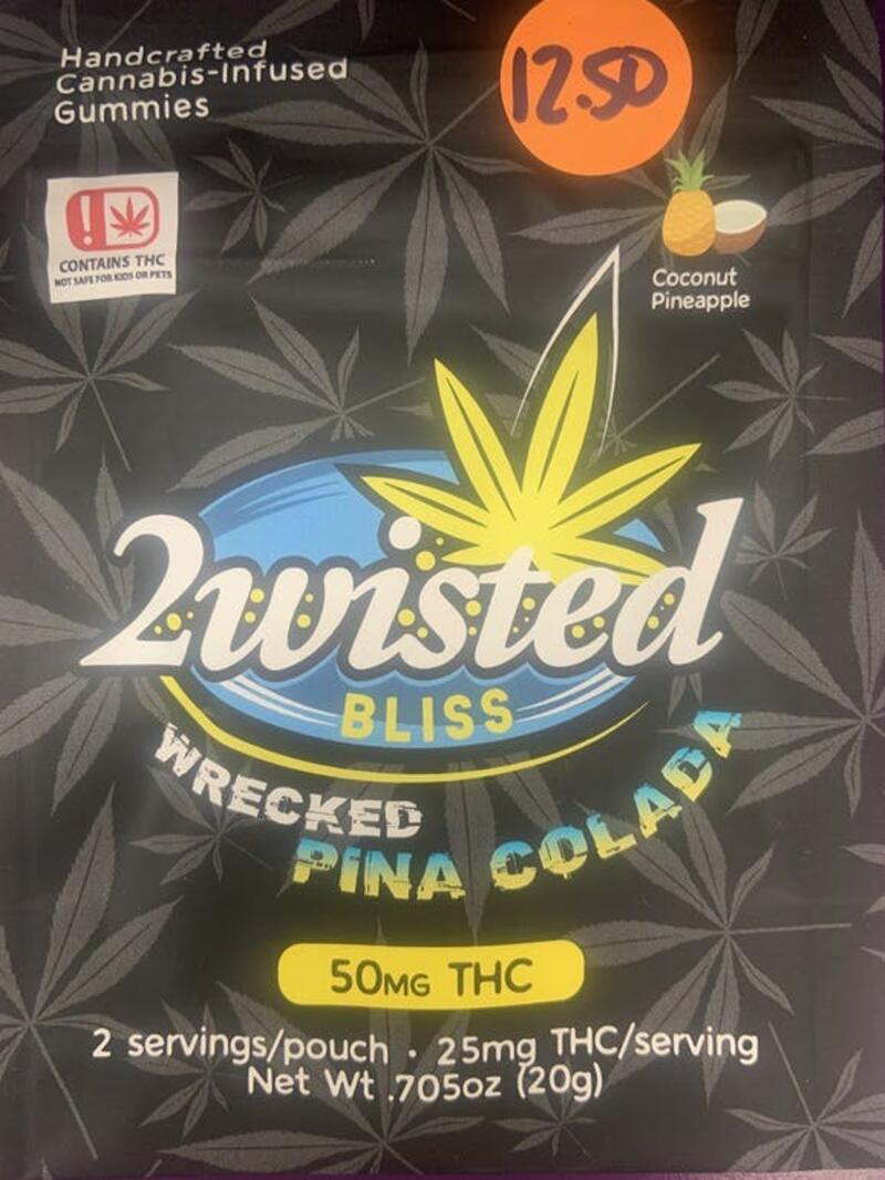 2wisted Bliss Wrecked Pina Colada 50mg THC