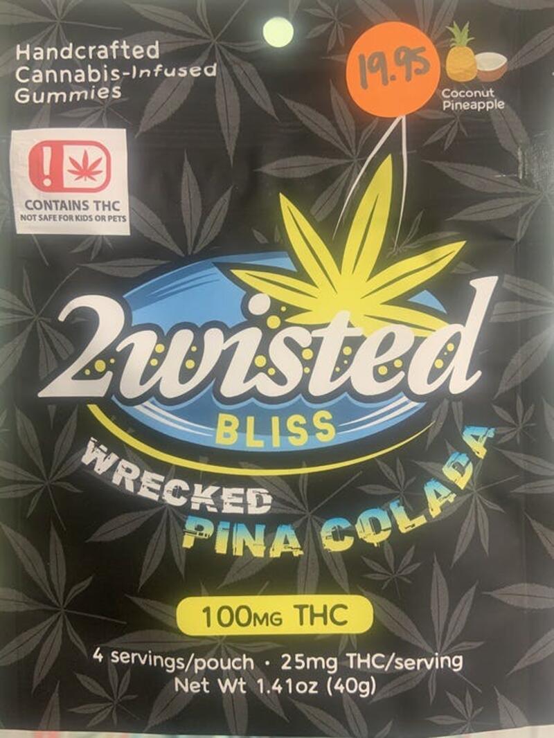 2wisted Bliss Wrecked Pina Colada 100mg THC