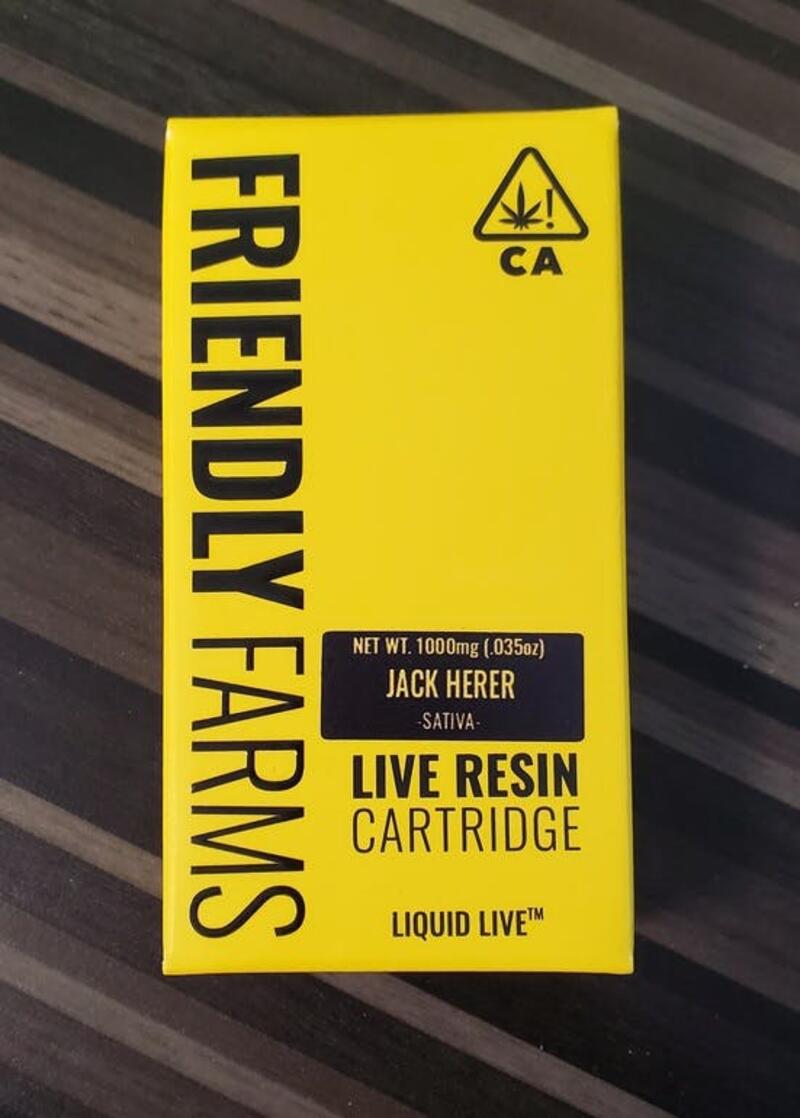Friendly Farms - Jack Herer 1g Live Resin Cartridge