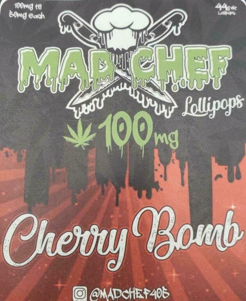100mg Cherry Bomb Lollipop - Mad Chef