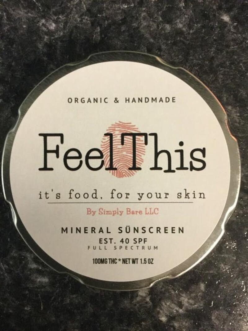 Feel This THC 100mg Mineral Sunscreen 40 SPF - Ruby Mae's