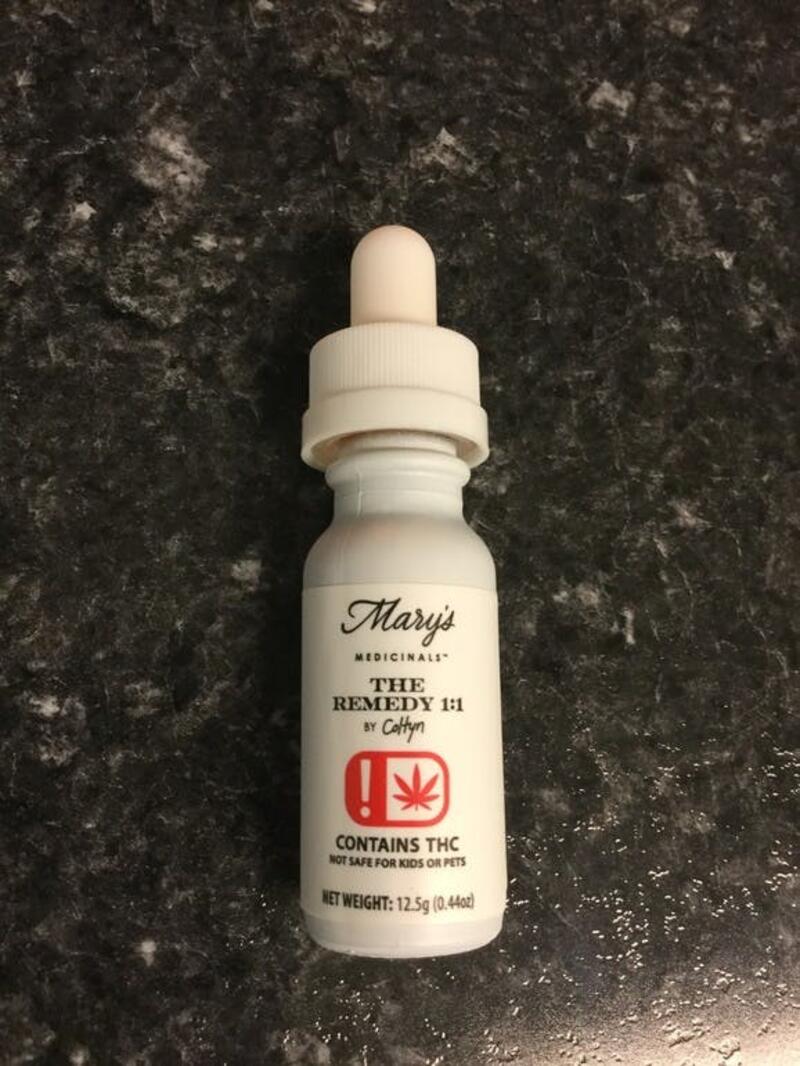 The Remedy 1:1 CBD THC 500mg Tincture- Mary's Medicinals