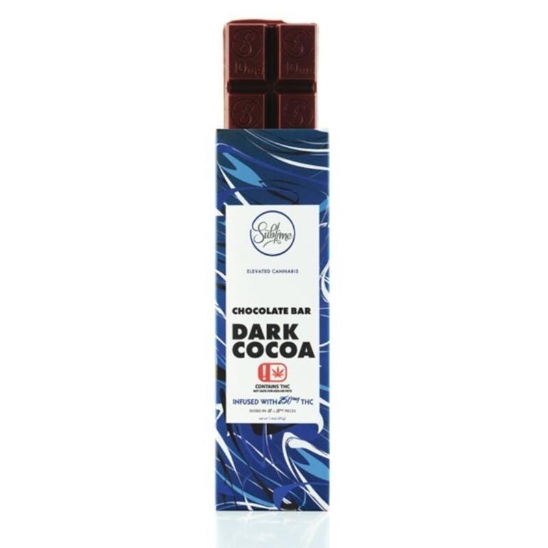 100mg Dark Cocoa Chocolate Bar - Sublime