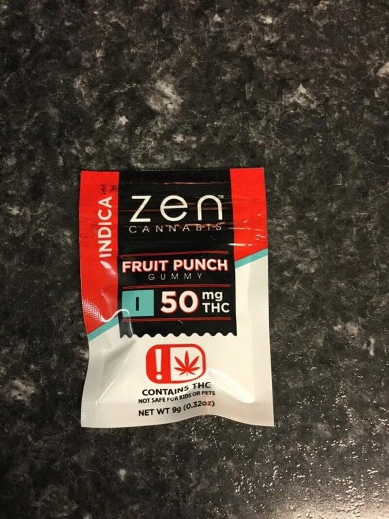 50mg Fruit Punch Indica Gummy- Zen Cannabis