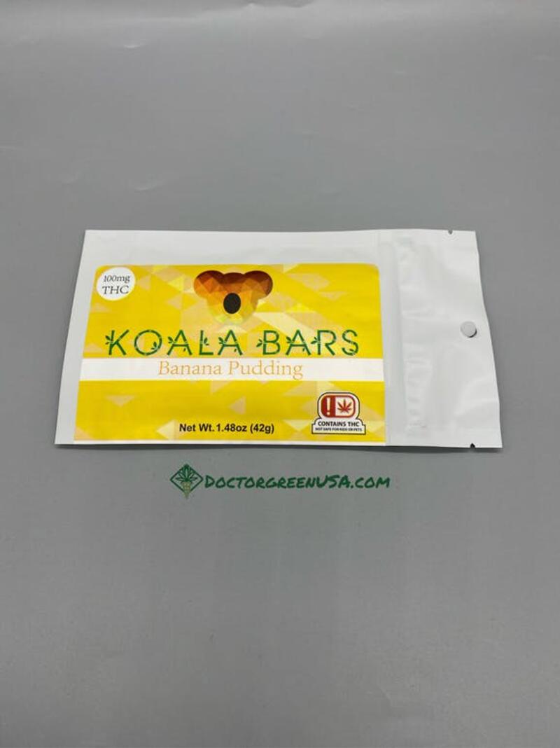 100mg Banana Pudding Koala Chocolate Bar -Joe Bear Candy Company