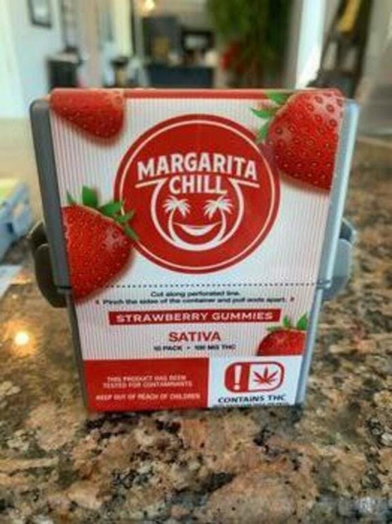 Fireball Cannabis - Margarita Chill Strawberry Gummie 10mg ea Sativa 100mg