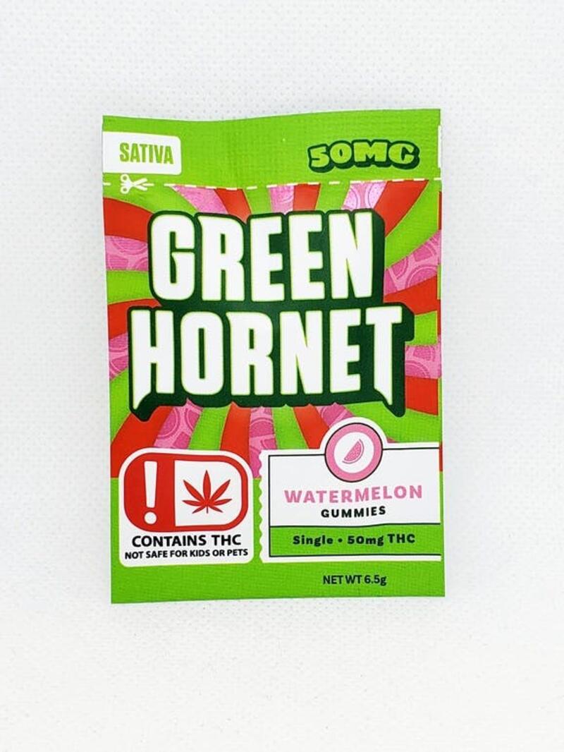 Green Hornet Watermelon 50 MG Single Serve Gummy