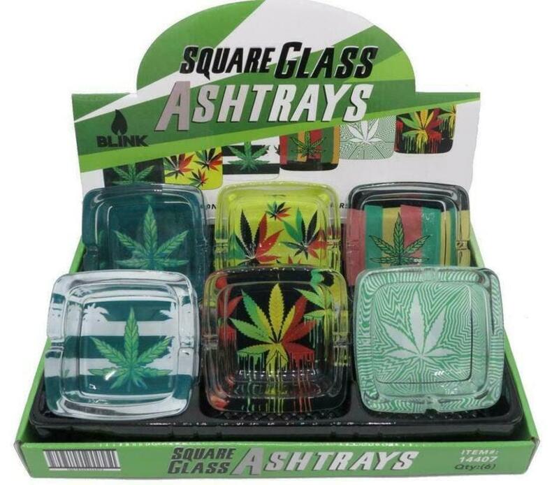 Blink Square Glass Ashtrays - Rasta Designs