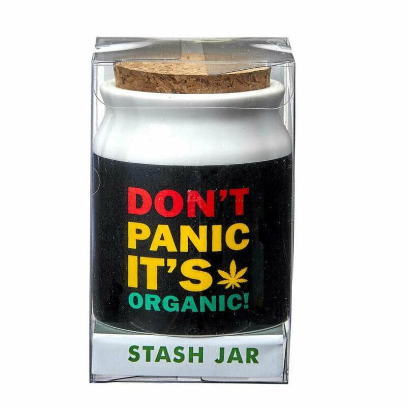 Ceramic Stash Jar Don't Panic (Small)