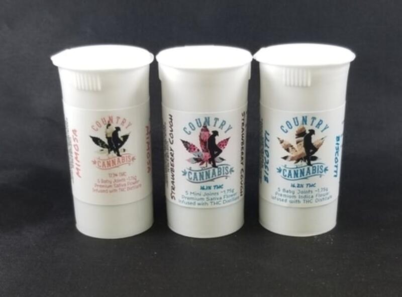 Country Cannabis 5 Mini Infused Joints - Cantalope Haze - 1.75g