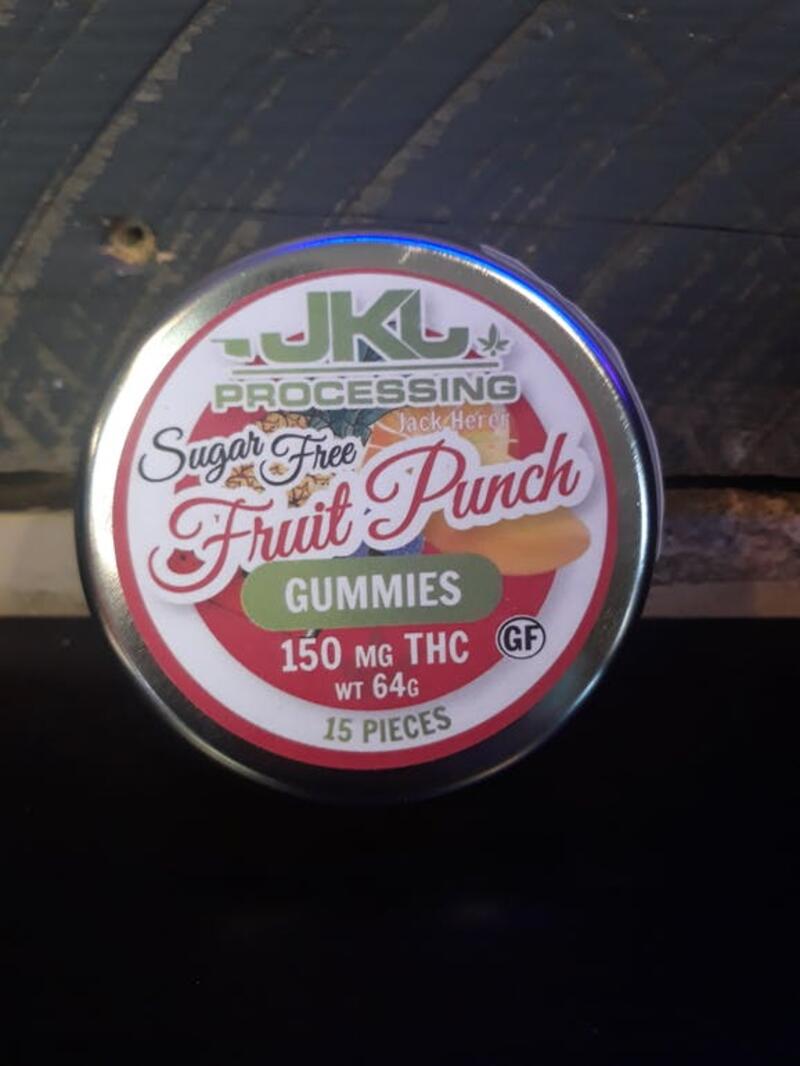JKJ Sugar Free Fruit Punch Gummies 150mg, 15 pieces