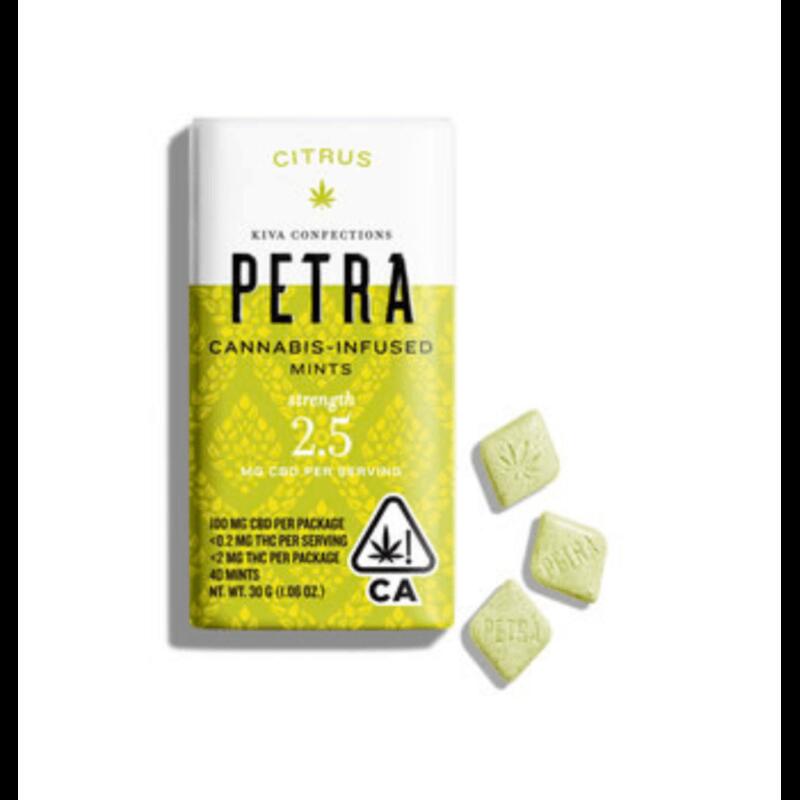 Kiva CBD Petra Citrus Mints 100mg
