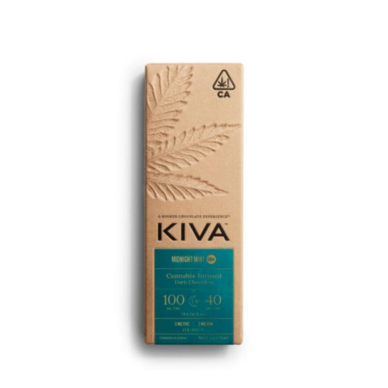 Kiva Midnight Mint Dark Chocolate with CBN