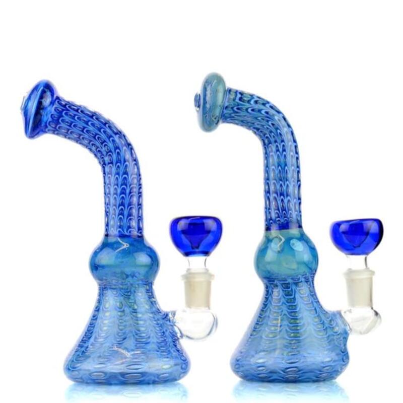 7" Blue Quilted Water Pipe
