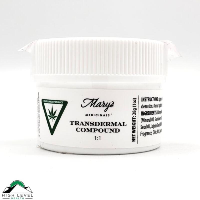 Transdermal Compound 1:1, 100mg - Mary's Medicinals - Medical ONLY