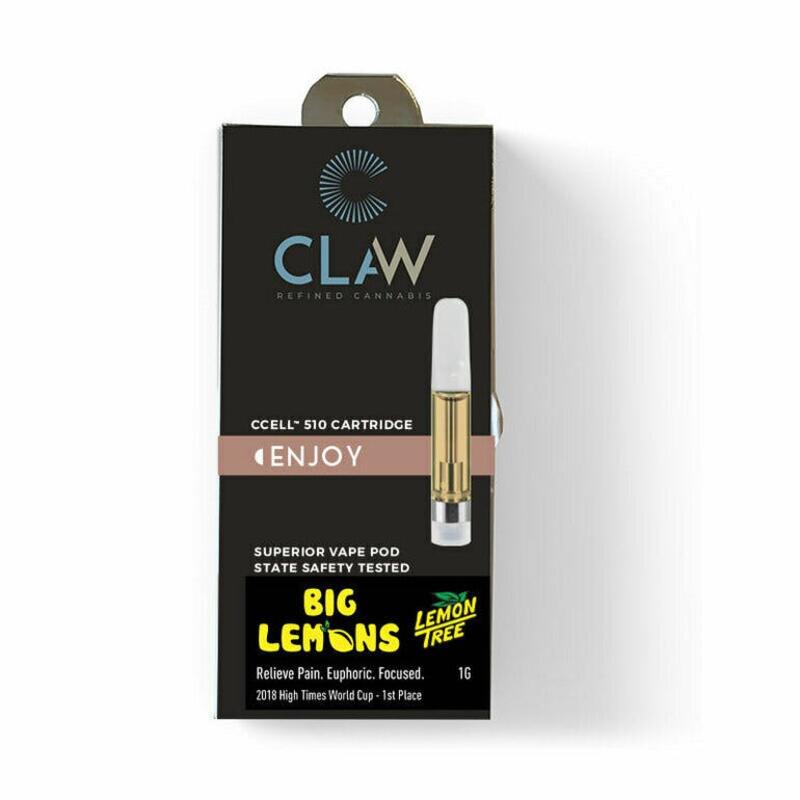 (MED) Claw Cannabis- 1G Cart- Big lemons