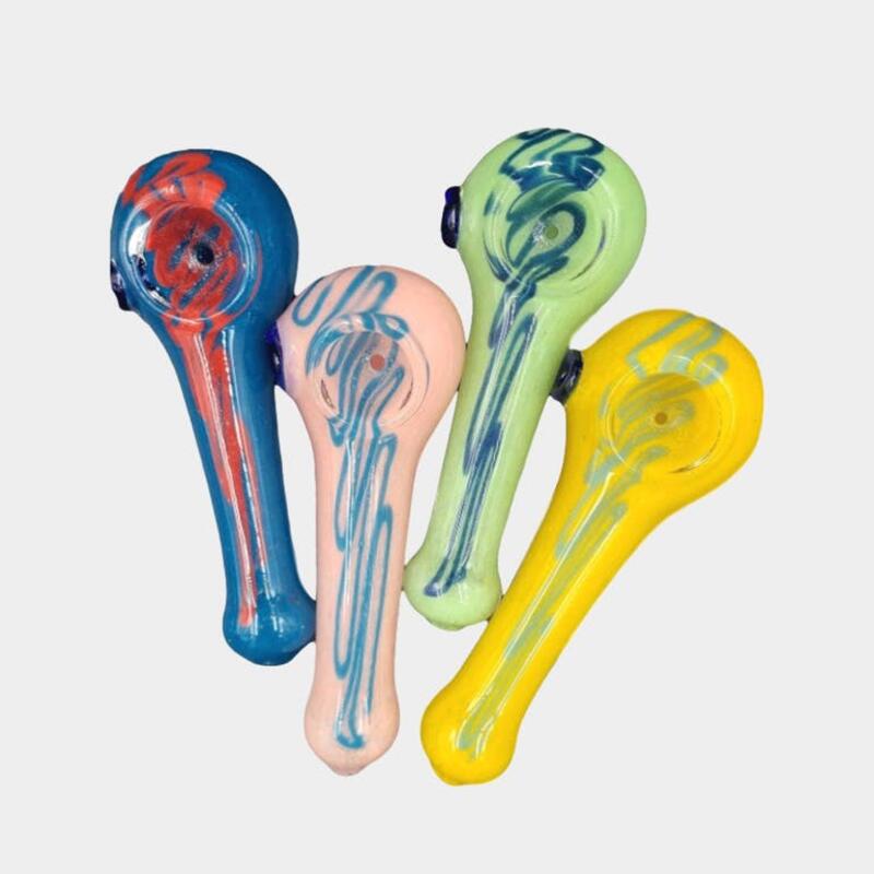 LUVBUDS - 4.5" PIPE WITH SQUIGGLES - ASSORTED COLORS