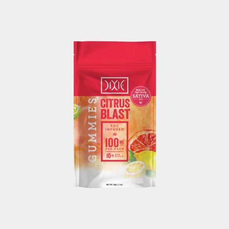 DIXIE - CITRUS BLAST GUMMIES (100MG THC, 10 PACK)