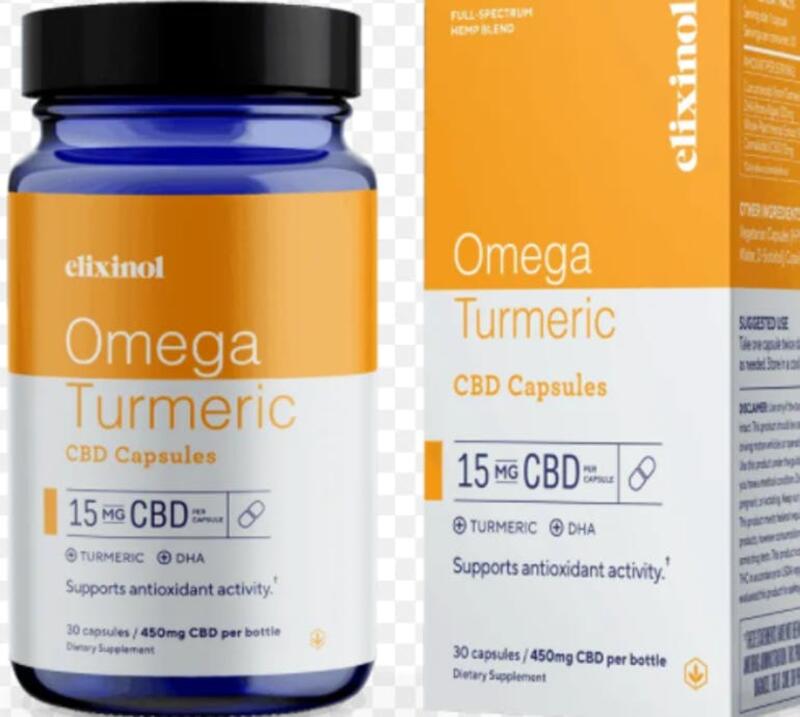 Elixinol: Omega Turmeric CBD Capsules 450mg