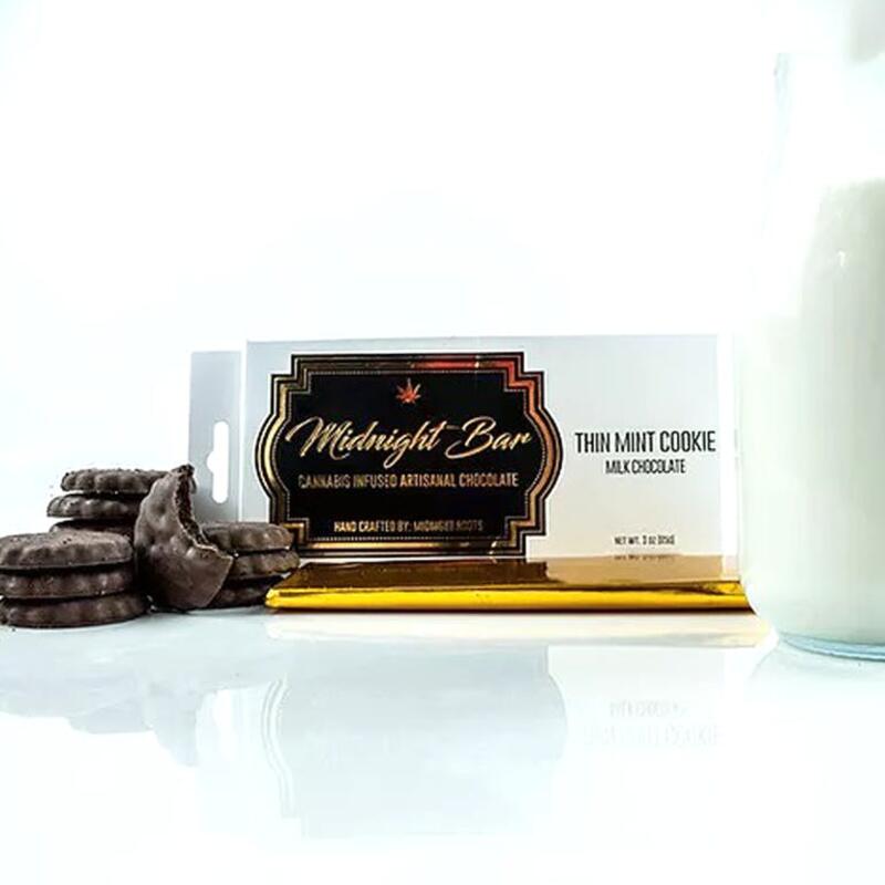 MIDNIGHT ROOTS - THIN MINT COOKIE CHOCOLATE BAR (100MG THC) 100 MILLIGRAMS