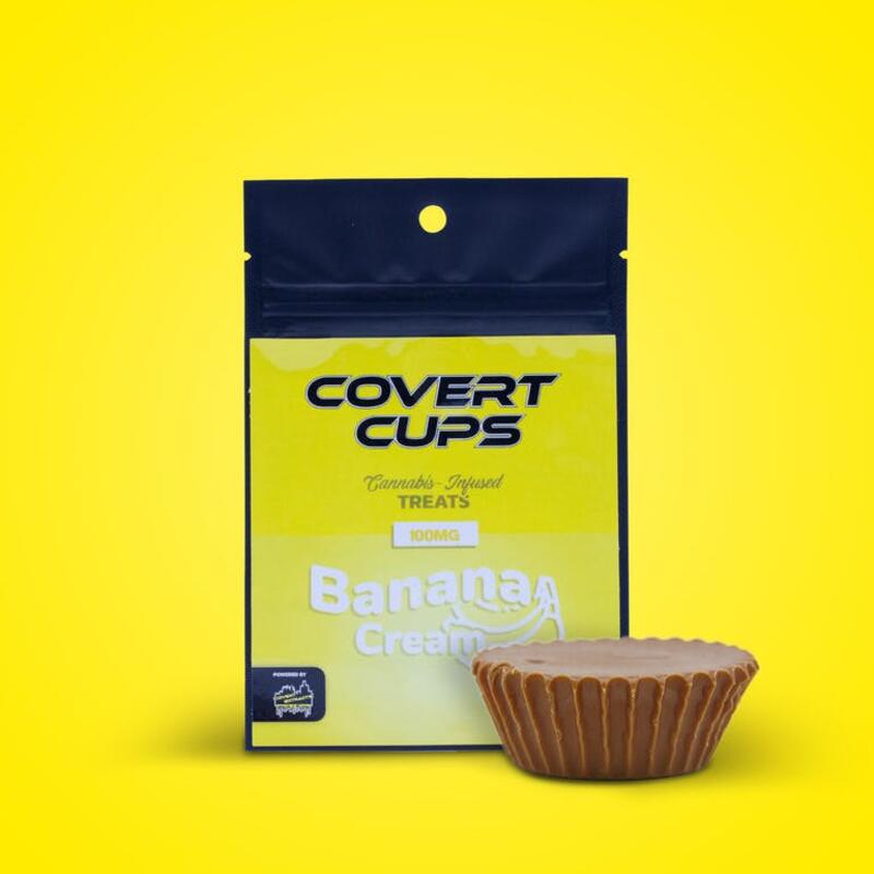 Banana Cream - 100mg Chocolates - Covert Cups (MED)