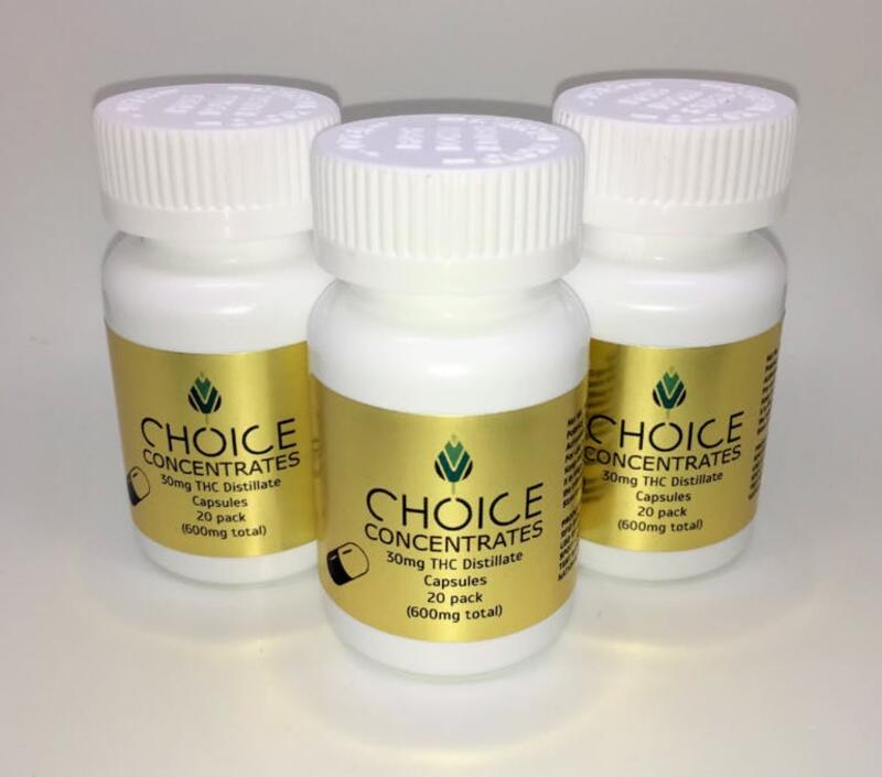 Choice Concentrates: 100mg THC Capsule