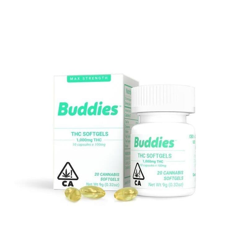 Buddies THC Softgels - 50mg (20 capsules) - 1000mg