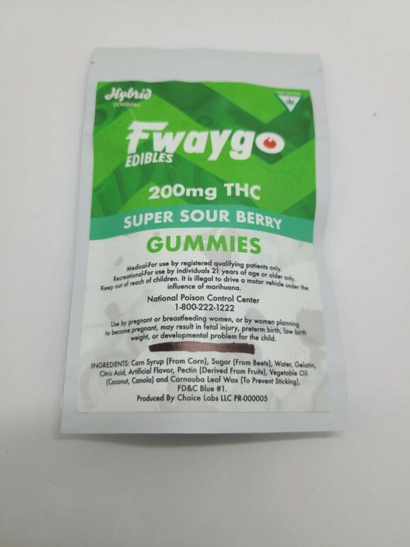 Fwaygo 200mg HYBRID Super Sour Berry Chews