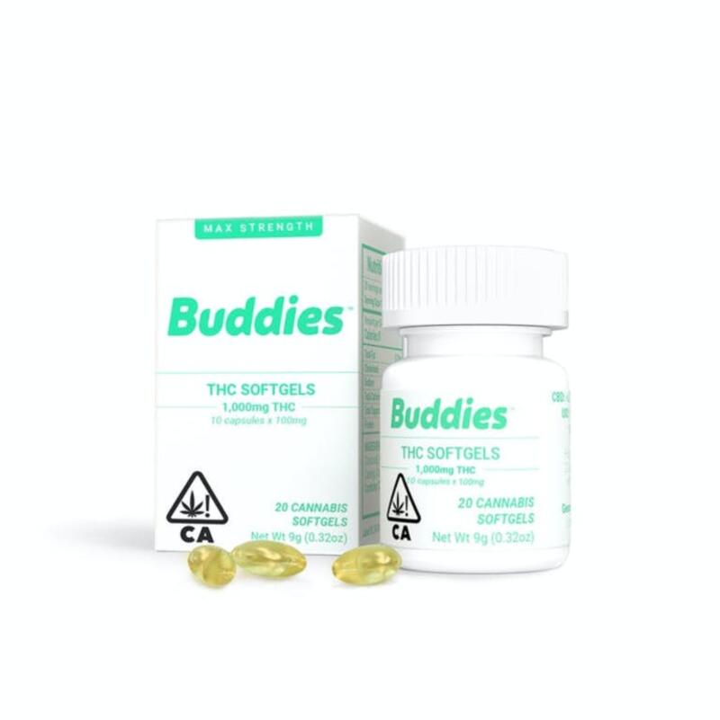 BUDDIES: THC Capsules (100mg, 10-Pack)