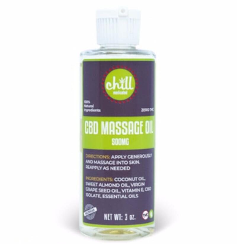 Chill Medicated CBD Massage Oil 500mg - Lemongrass