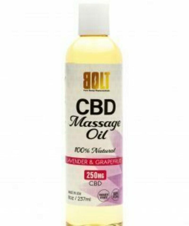 BOLT CBD Massage Oil 250mg Lavender & Grapefruit