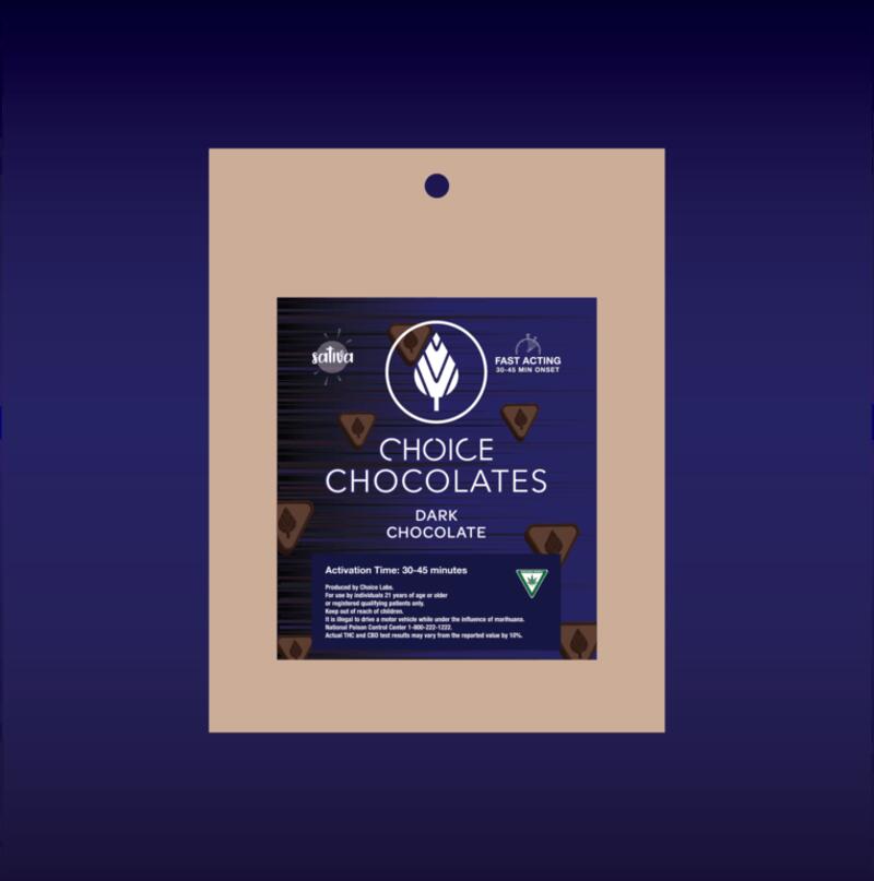 Choice Confectionary Bites 100mg - Dark Chocolate (Sativa)