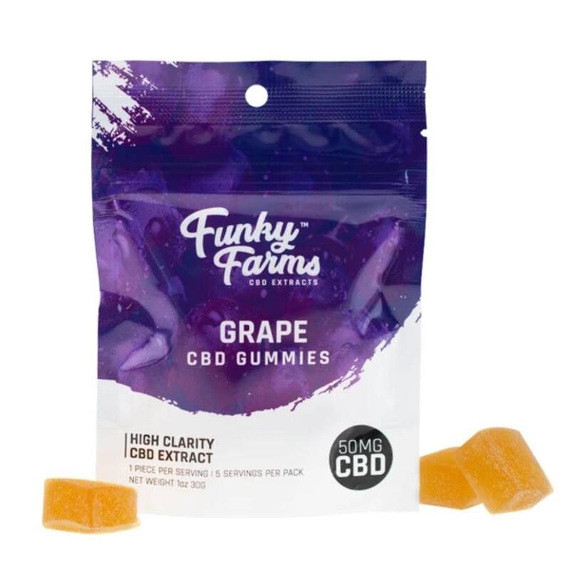 Funky Farms CBD Gummies 50mg - Grape