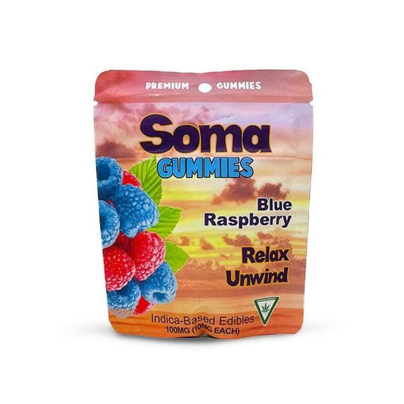 Elation Soma 100mg Gummies - Blue Raspberry (Indica)