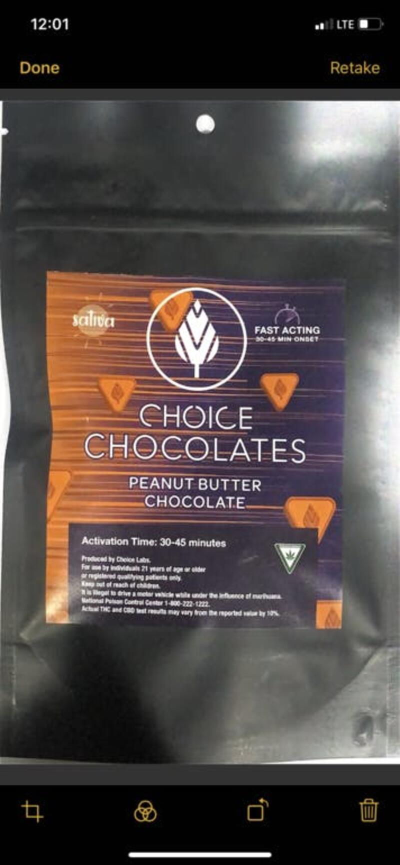 Choice Chocolates 100mg Peanut Butter Chocolate Bites