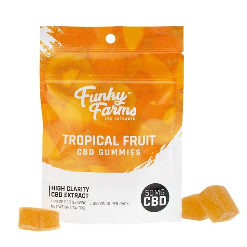 Funky Farms CBD Gummies 50mg - Tropical Fruit