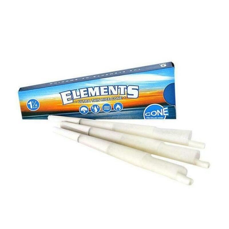 ELEMENTS Ultra Thin Pre-Rolled Rice Cones 84mm - Rice Paper (6 Cones)