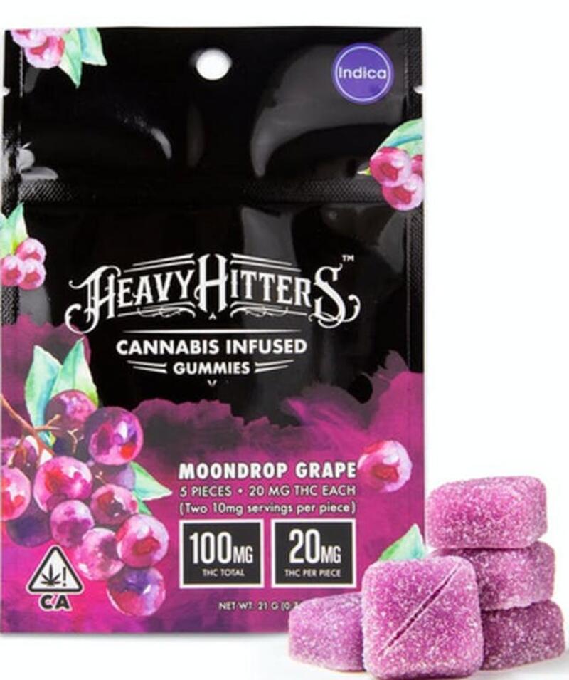 Heavy Hitters | Cannabis infuses Gummies | Moondrop Grape | Indica (100mg)